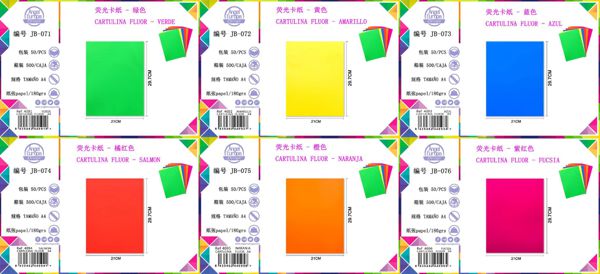 Cartulina Fluor A4