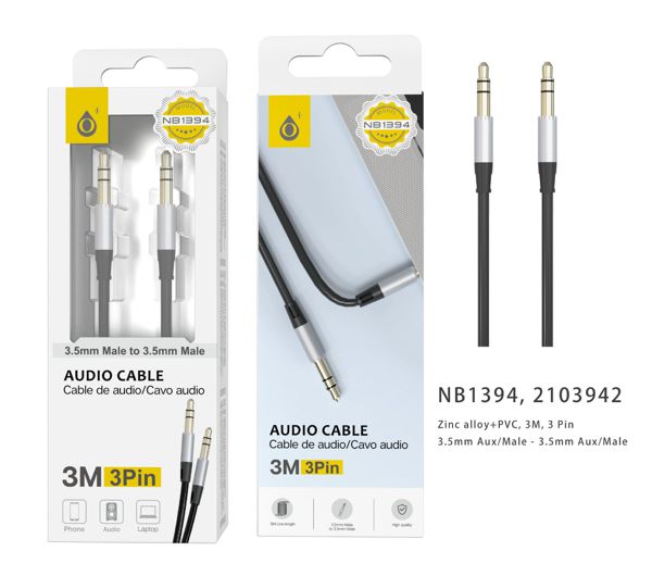 One Plus 2103942 Nb1394 Cable De Zinc Audio 3.5Mm M A M 3M