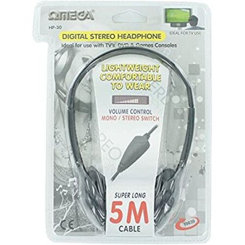 Omega 10030 Auriculares TV Hi-Fi Cable 5M