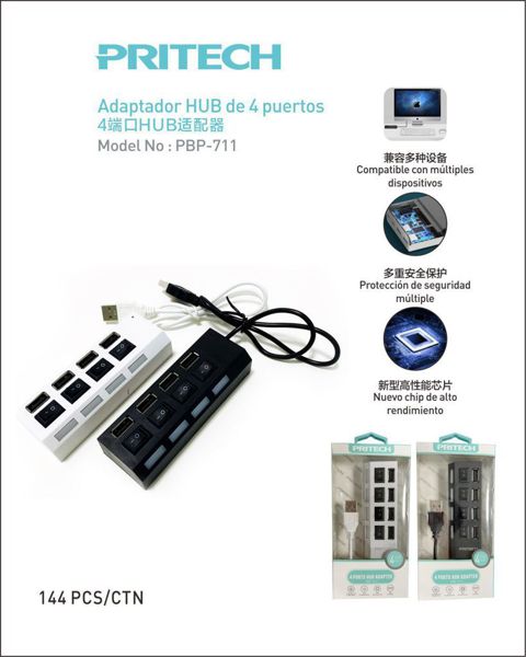 Pritech Pbp-711 Adaptador Hub 4 Puertos