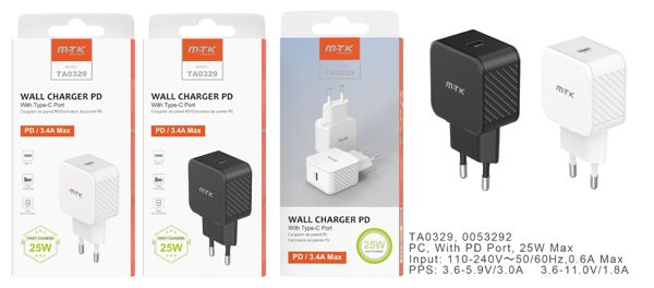 Mtk 0053291 Ta0329 Cargador De Red Rapida Pd Sin Cable