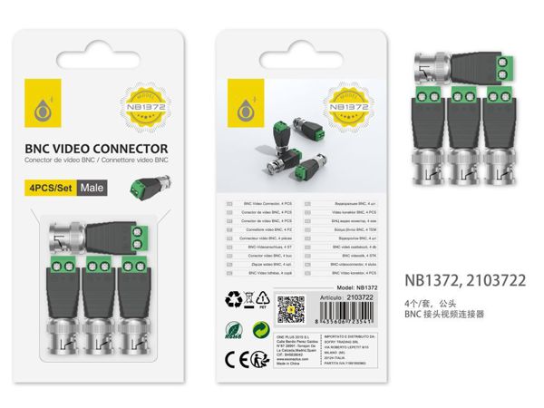 One Plus 2103722 Nb1372 Conector Video Bnc 4Pc