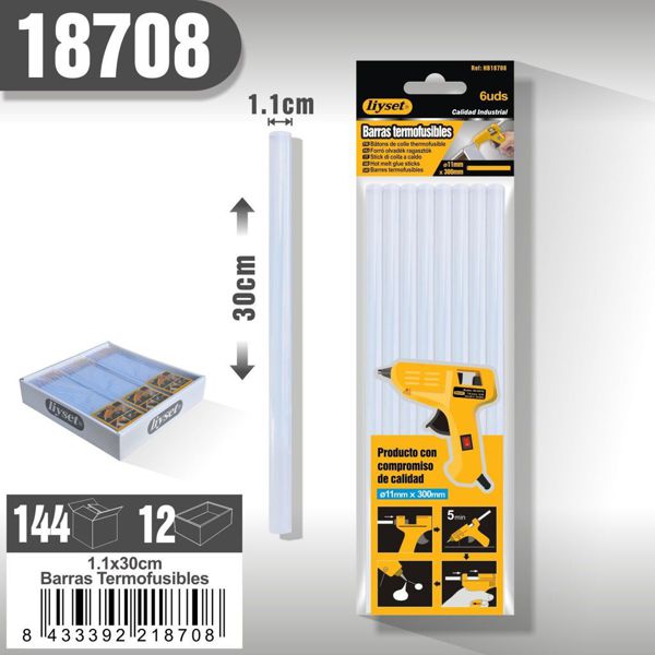 Liyset Pegamento Blanco Fino 6Pcs 1*30Cm