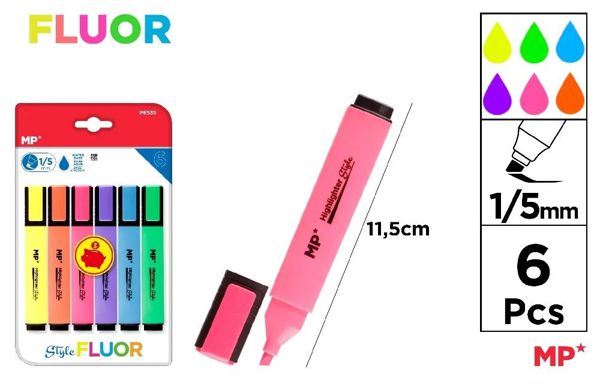 Mp Pe535 Marcador Fluorescente 6 Uds