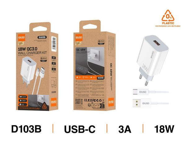 Idusd D103B Cargador Qc3.0 USB-C