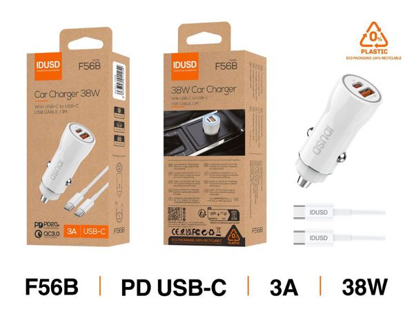 Idusd F56B Cargador Coche Pd3.0+Pd USB-C