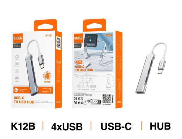 Idusd K12B Mini Hub USB-C 3.0 4 En 1
