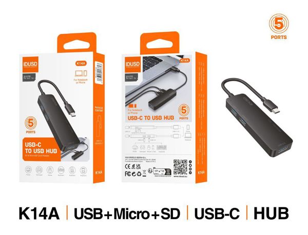 Idusd K14A Combo Hub USB-C 3.0 5En1