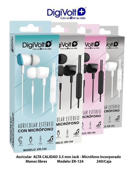 Digivolt Er-124 Auricular De Silicona Con Microfono