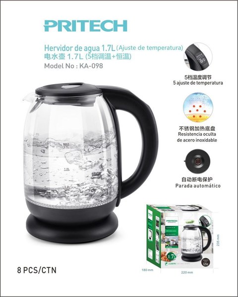 Pritech Ka-098 Hervidor De Agua 1.7L