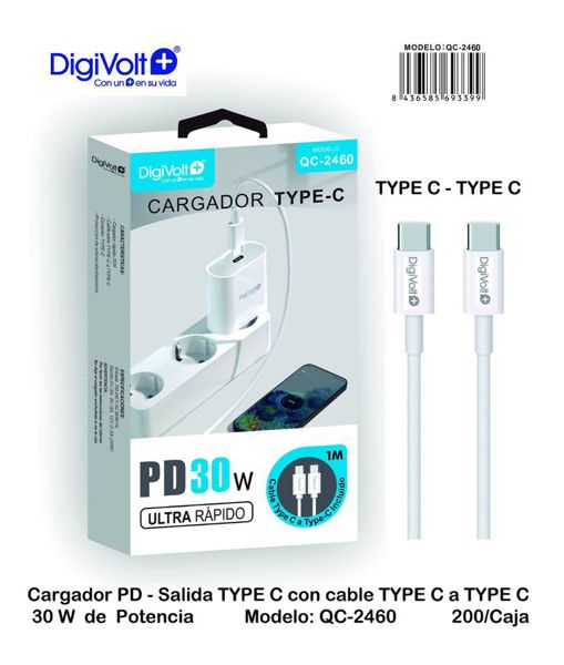 Digivolt Qc-2460 Cargador Pd 30W Type-C+Cable Type-C A Type-