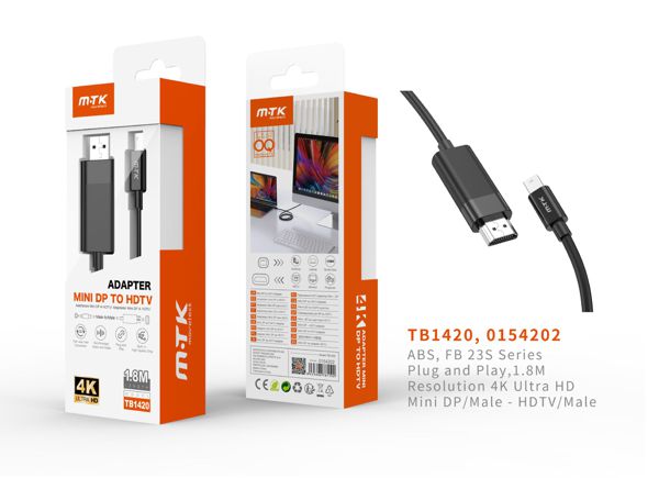 Mtk 0154202 Tb1420 Adaptador Mini Dp A HDMI 4K 1.8M