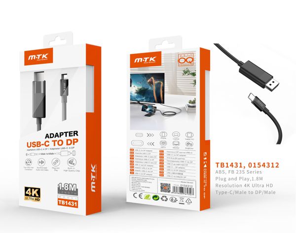 Mtk 0154312 Tb1431 Adaptador Type-C A Dp 4K 1.8M