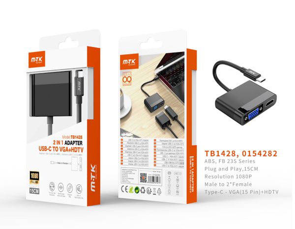 Mtk 0154282 Tb1428 Adaptador 2 En 1 Type-C A Vga