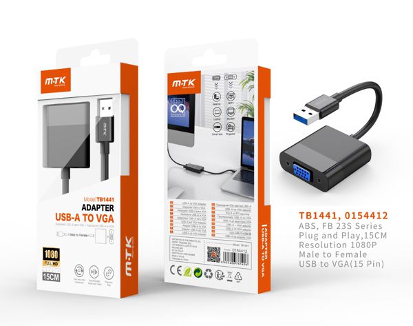 Mtk 0154412 Tb1441 Adaptador USB A Vga 15 Pin