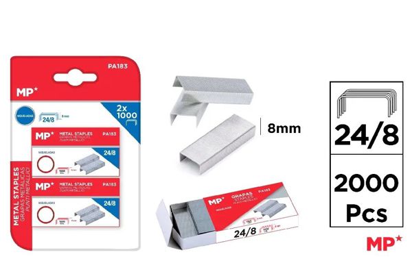 Mp Pa183 Grapas Metalicas 50 Hojas 2*1000