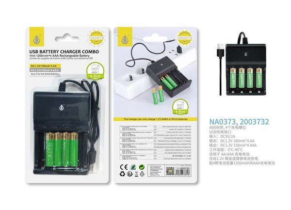 One Plus 2003732 Na0373 Cargador USB De Pilas Aa/Aaa