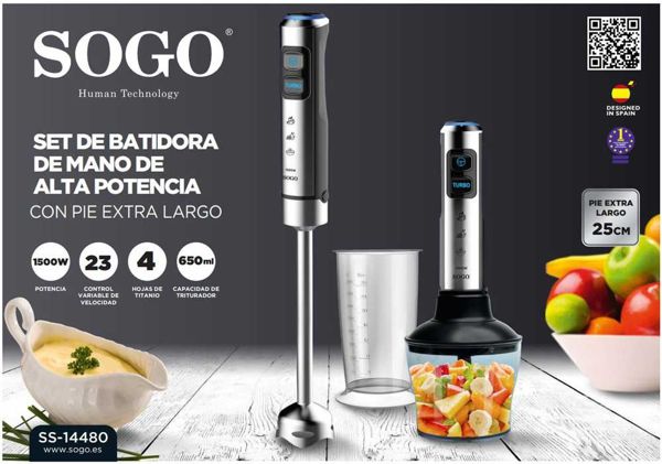 Sogo Ss-14480 Batidora De Mano Xl+Engrage 1500W