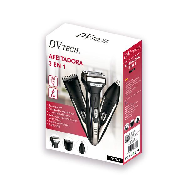 Dv-Tech Dv-7973 Afeitadora 3 En 1 Carga USB