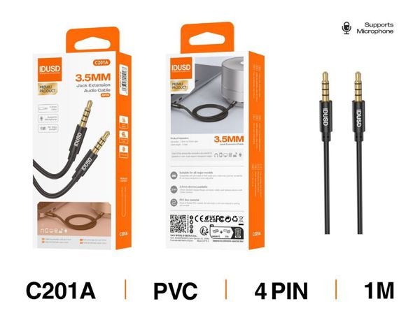 Idusd C201A Cable Audio Jack 4 Pin M/M 1M