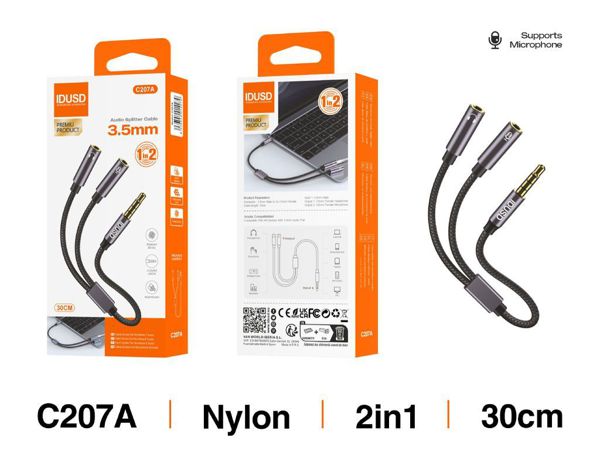 Idusd C207A Cable Divisor Microfono Y Audio