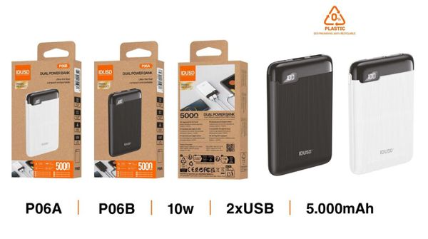 Idusd P06A P06B Power Bank 5000Mah LED 10W