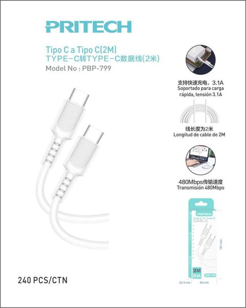 Pritech Pbp-799 Cable Type-C A Type-C 2M