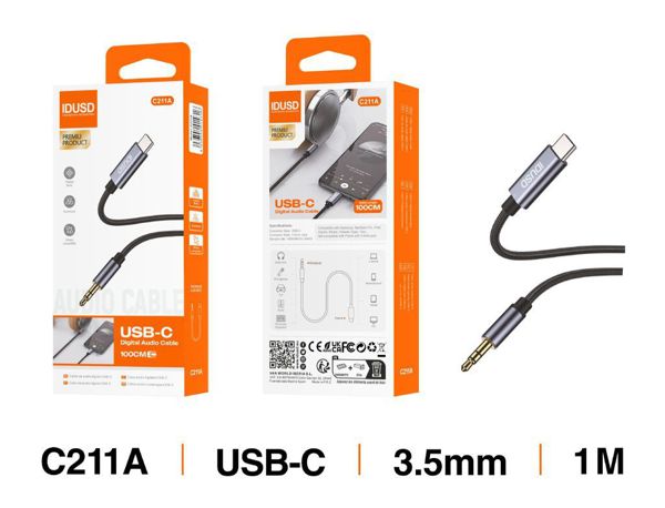 Idusd C211A Cable Audio USB-C A 3.5Mm M/M 1M
