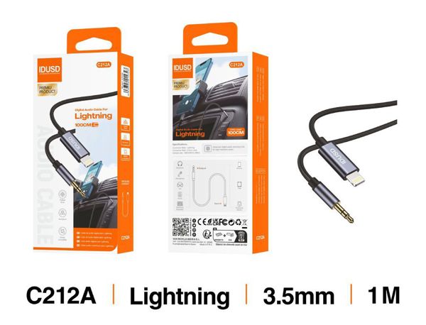 Idusd C212A Cable Audio Lightning A 3.5Mm M/M 1M