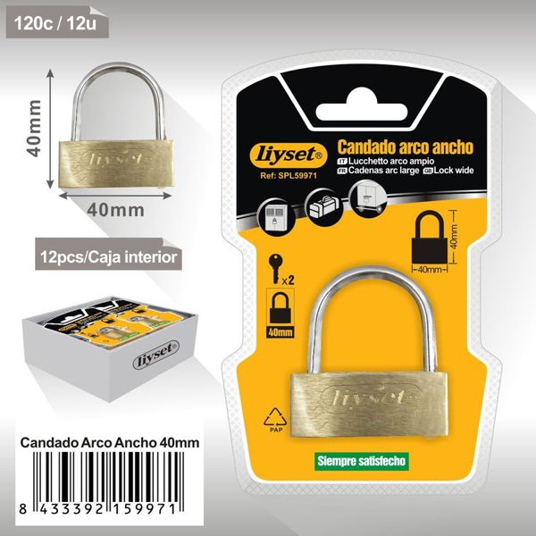 Liyset Candado Arco Ancho 40Mm