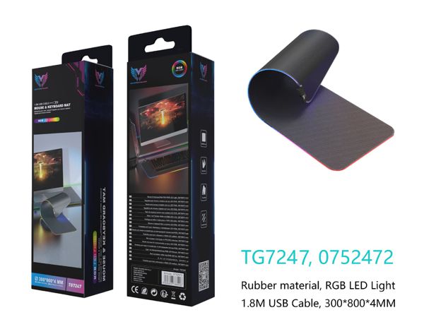 Mtk 0752472 Tg7247 Alfombrilla Teclado Y Raton Con Luz RGB