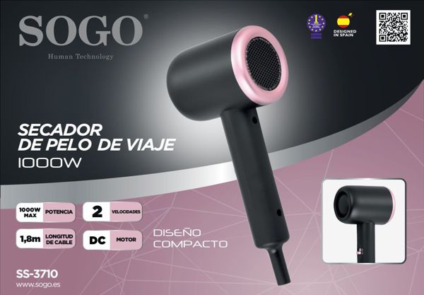 Sogo Ss-3710 Secador De Pelo Viaje