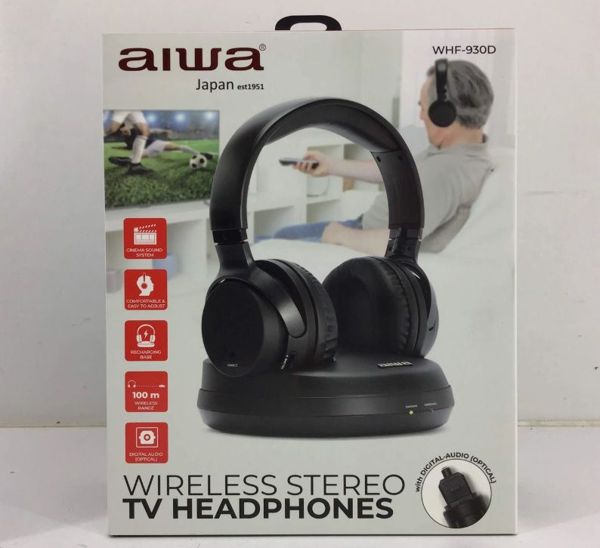 AIWA WHF-930D AURICULAR 18KHZ-40HZ | INALáMBRICO + BASE DE CARGA | SALIDA óPTICA | PARA TV