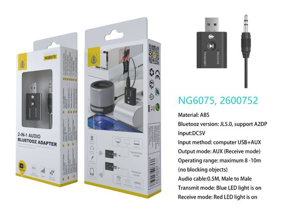 One Plus 2600752 Ng6075 Adaptador BT 5.0 Trasmisor