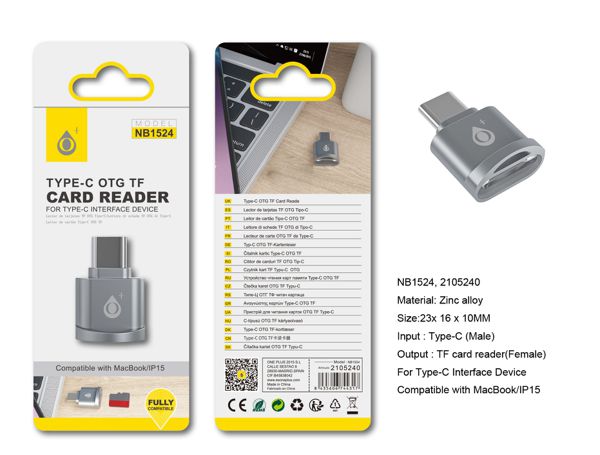 One Plus 2105240 Nb1524 Adaptador Otg Type-C A Tarjetas
