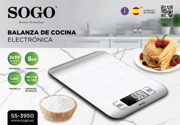Sogo Ss-3950 Balanza Cocina Electronic