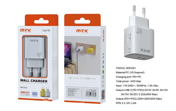 Mtk 0054321 Ta0432 Cargador Red Arlo USB-C Pd