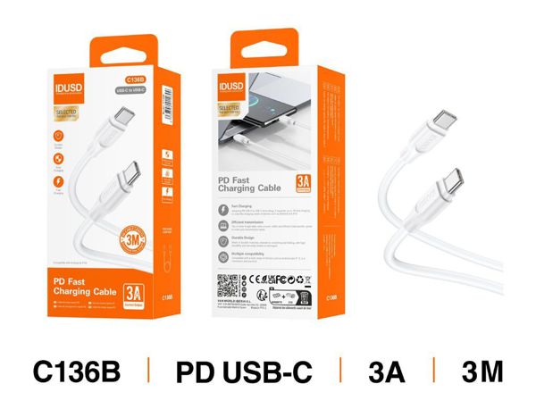 Idusd C136B Turbo USB-C A USB-C 3M 3A