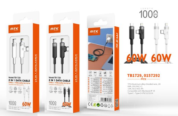 Mtk 0157291 Tb1729 Cable 2 En 1 Type-C A Ligh