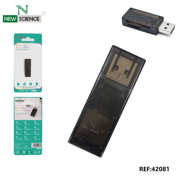 New Science Dk-03 Lector De Tarjetas Para SD/Tf/USB 2 En 1