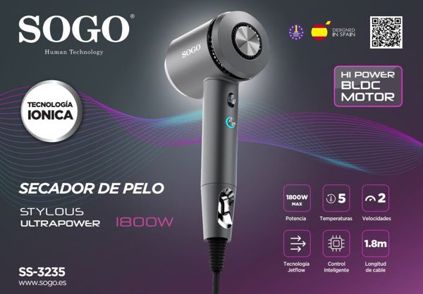 Sogo Ss-3235 Secador De Pelo Ultrapower 1800W