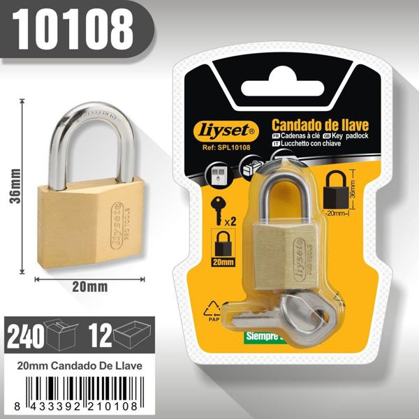 Liyset Candado De Llave 20Mm