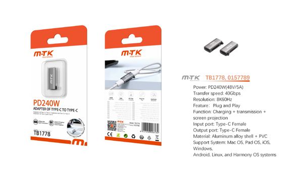 Mtk 0157789 Tb1778 Adaptador Dato+Carga+Tranmisor Video Type