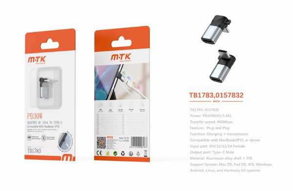 Mtk 0157832 Tb1783 Adaptador Dato+Carga Type-C A IP
