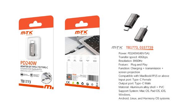 Mtk 0157739 Tb1773 Adaptador Dato+Carga+Tranmisor Video Type