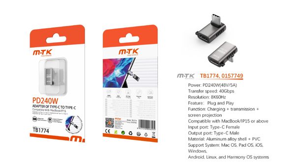 Mtk 0157749 Tb1774 Adaptador Dato+Carga+Tranmisor Video Type