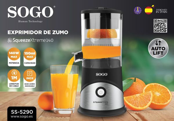 Sogo Ss-5290 Exprimidor De Citricos Auto Elevante 1.5