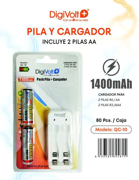 Digivolt Qc-10 Cargador Electronico Con 2 Pila R6