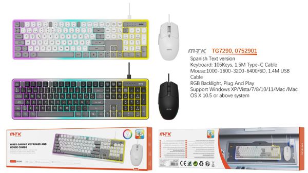 Mtk 0752901 Tg7290 Luxury Conjnto De Teclado 105Key