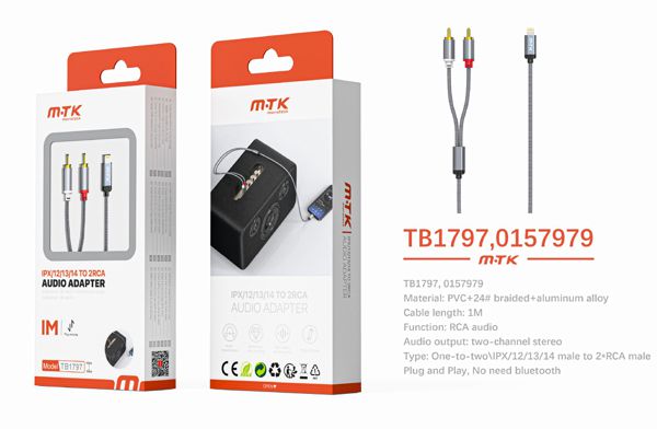 Mtk 0157979 Tb1797 Luxury Adaptador 2 En 1 IP A Rca Audio